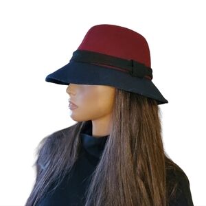 Magid Burgundy and Black Bucket Hat
